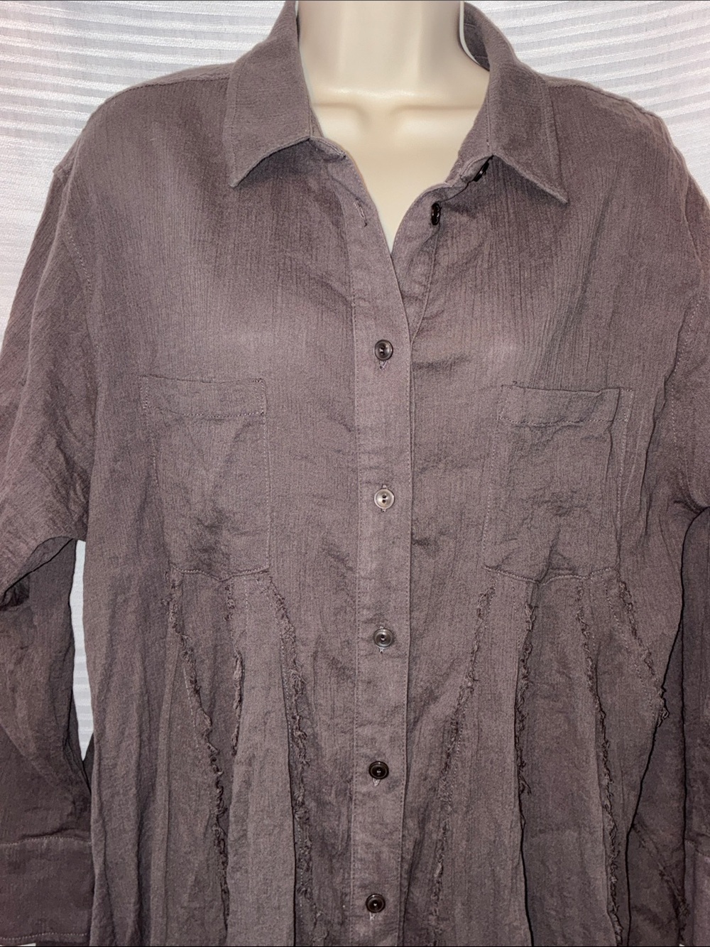 By Together, Women’s M, Long Sleeve Top, Boho Vibe, Taupe